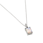 wholesale sterling silver opal rectangle pendant necklace