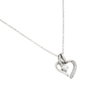 wholesale sterling silver cz heart pendant necklace