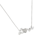 wholesale sterling silver textured heart and love pendant necklace