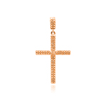 sterling silver rose gold plated cross micro pave cz dangling pendant