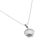 wholesale sterling silver cz clam shell pendant necklace