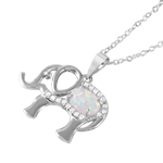 wholesale sterling silver opal cz elephant pendant necklace