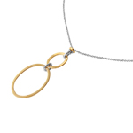 sterling silver chain necklace with gold plated dangling loops pendant