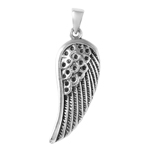 sterling silver stylized wing pendant