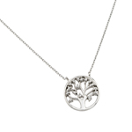 wholesale sterling silver cz round tree pendant necklace