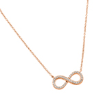 sterling silver rose gold plated cz infinity pendant necklace