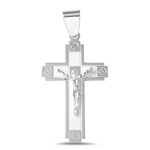 wholesale sterling silver high polish with matte finish screw head edge lg cross pendant