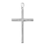 sterling silver high polish jesus engraved cross pendant