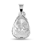 sterling silver high polish teardrop shape dc baptism medallion