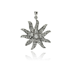 wholesale sterling silver flower cz wire dangling pendant