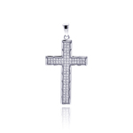 wholesale sterling silver cross cz dangling pendant