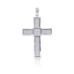 wholesale sterling silver cross micro pave cz dangling pendant