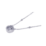 wholesale sterling silver circle cz pendant necklace