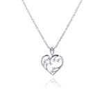 sterling silver heart pendant necklace
