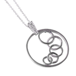 wholesale sterling silver linked open circles necklace