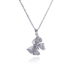 wholesale sterling silver butterfly cz necklace