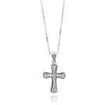 wholesale sterling silver cross cz necklace