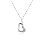 wholesale sterling silver open heart cz necklace