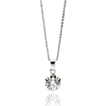 wholesale sterling silver flower cz necklace