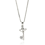 wholesale sterling silver open heart key cz necklace