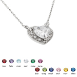 wholesale 925 sterling silver cz birthpendant necklace