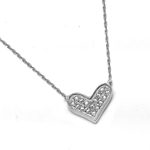 wholesale 925 sterling silver cz wide heart pendant necklace