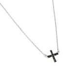 wholesale 925 sterling silver black cz cross pendant