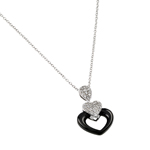 wholesale 925 sterling silver heart black enamel pendant