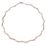 sterling silver rose gold plated snake wrap entangling necklace