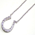sterling silver horse shoe pendant necklace