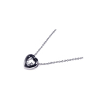 wholesale 925 sterling silver open heart clr cz pendant necklace