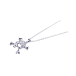 wholesale 925 sterling silver pave set cz skull crossbones pendant necklace