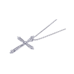 wholesale 925 sterling silver cross small cz inlay dangling necklace