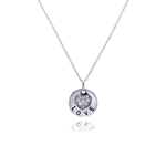 wholesale 925 sterling silver cz love round pendant necklace