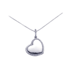 wholesale 925 sterling silver cz heart pendant necklace