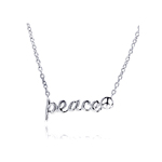 wholesale sterling silver cz peace pendant necklace