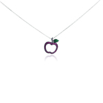 wholesale sterling silver pink cz apple pendant necklace