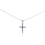 wholesale sterling silver diamond cross pendant necklace