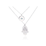 wholesale sterling silver cz hamsa pendant necklace