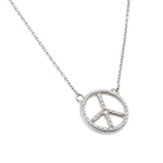 wholesale sterling silver cz peace pendant necklace