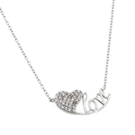 wholesale sterling silver cz heart love pendant necklace