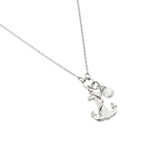 wholesale sterling silver cz anchor pendant necklace