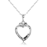 wholesale sterling silver personalized 3 mounting open heart necklace