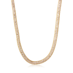 sterling silver gold plated embeded cz Italian mesh necklace