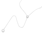 wholesale sterling silver double cz drop necklace