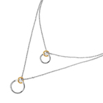 sterling silver chain necklace with gold plated links