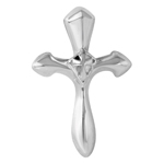 sterling silver small beveled double cross shaped pendant