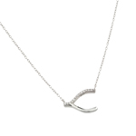 wholesale sterling silver cz wishbone pendant necklace
