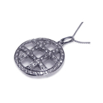wholesale sterling silver dangling open net design cz pendant