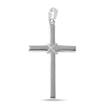 sterling silver high polish small cross pendant with wire center